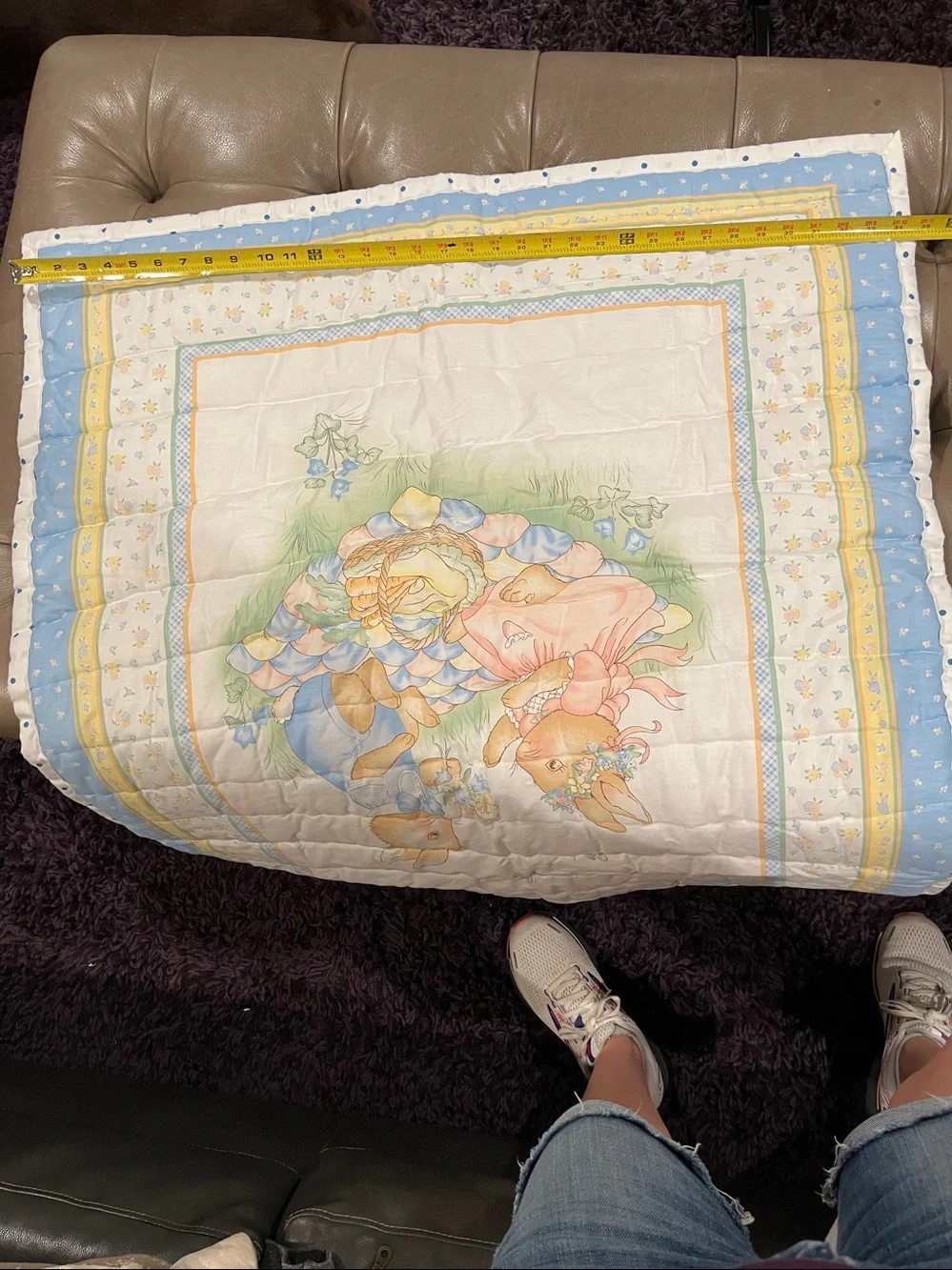 Blue & Yellow Beatrix Potter, Peter rabbit Nursery Quilt